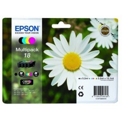 PACK DE 4 CARTOUCHES JET D'ENCRE ORIGINAL EPSON T1816 CMJN