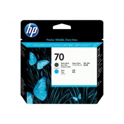 TETE D'IMPRESSION ORIGINAL HP C9404A NOIR MAT ET CYAN N°70