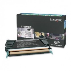 TONER LASER ORIGINAL LEXMARK C734A1KG C734/X734 NOIR 8000 PAGES