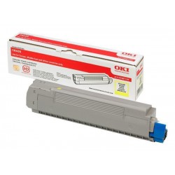 TONER LASER ORIGINAL OKI C8600 - 43487709 JAUNE 6000 PAGES