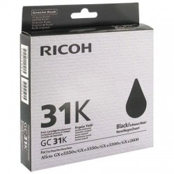 CARTOUCHE GEL ORIGINAL RICOH GC31 NOIR 1920 PAGES