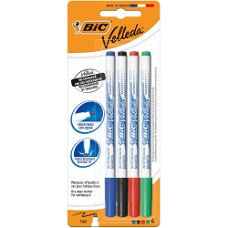 Bic Velleda 1721 Lot de 4 marqueurs pour tableau blanc - Pointe fine
