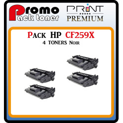 PACK DE 4 TONERS LASER PREMIUM HP CF259X NOIR