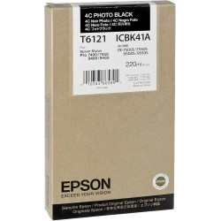 CARTOUCHE JET D'ENCRE ORIGINAL EPSON T6121 NOIR PHOTO 220 ML