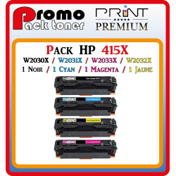 PACK 4 TONERS LASER PREMIUM HP W203*X / 415X / 1BK-1C-1M-1Y
