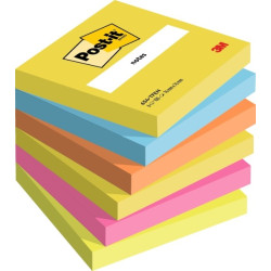 Lot de 6 blocs de 100 Post-it® - Forme carrée - 76 x 76 mm