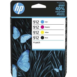 PACK 4 CARTOUCHES JET D'ENCRE ORIGINAL HP 912 / 6ZC74AE / BK-C-M-Y